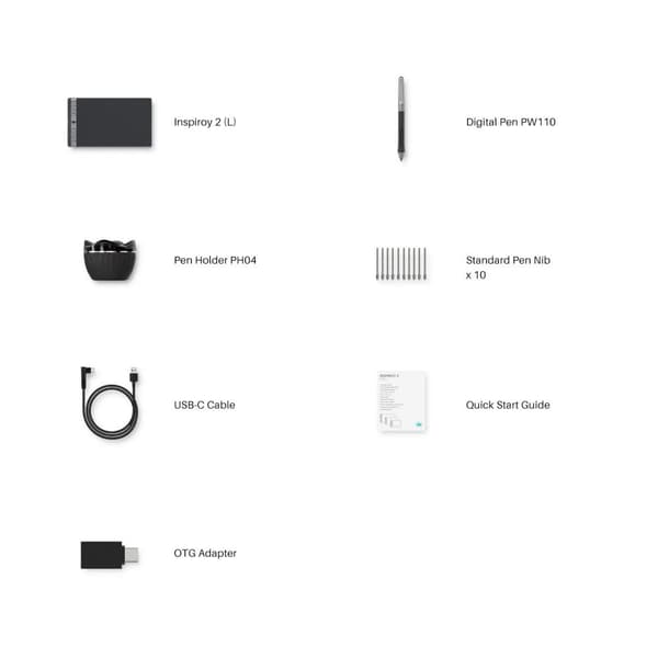 Graphic Tablet HUION Inspiroy 2 L H1061P, 5080 LPI