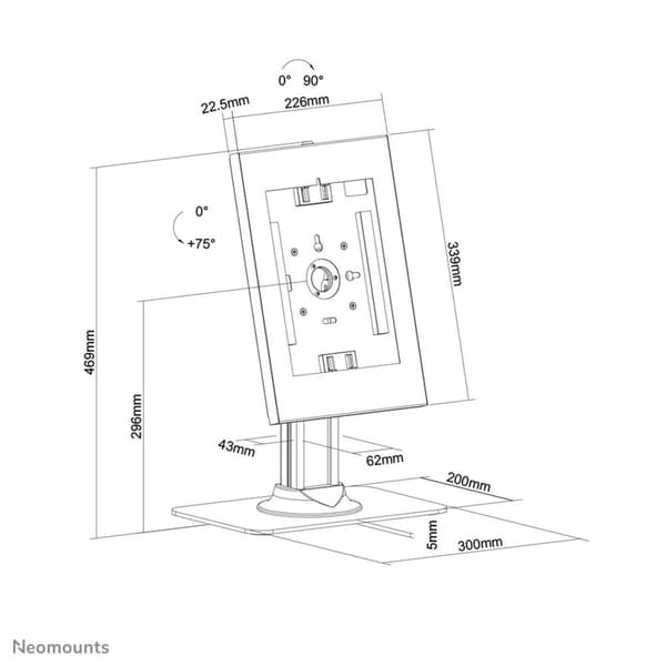 Tablet-holder Neomounts DS15-650WH1 Hvid