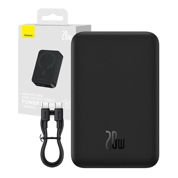 Baseus Magnetic Mini Powerbank Wireless charging 20000 mAh 20 W Black