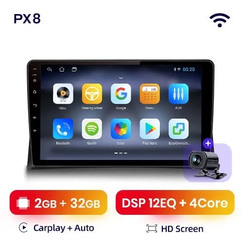 CarPlay Autoradio, Trådløs Forbindelse, Android Auto Integration, 4G-WIFI 8GB-256GB