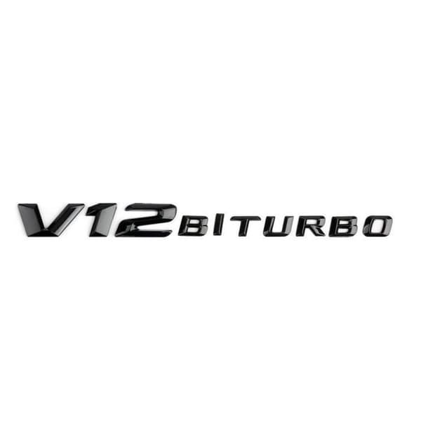 MAVURA-dekal »V12 Biturbo AMG svart bokstäver Mercedes logotyp Emblem«