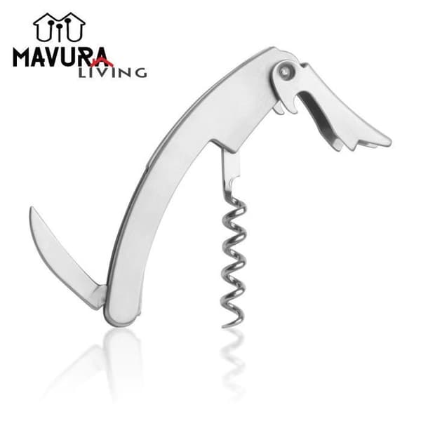 MAVURA korkskruv »MAVURALiving premium serverkniv i rostfritt stål korkskruv flasköppnare vinöppnare folieskärare