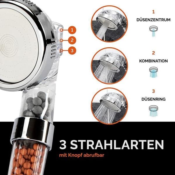 MAVURA regnduschhuvud » Handdusch tryckvattenbesparande duschmunstycke Lonic Filtration Duschhuvud Pomm