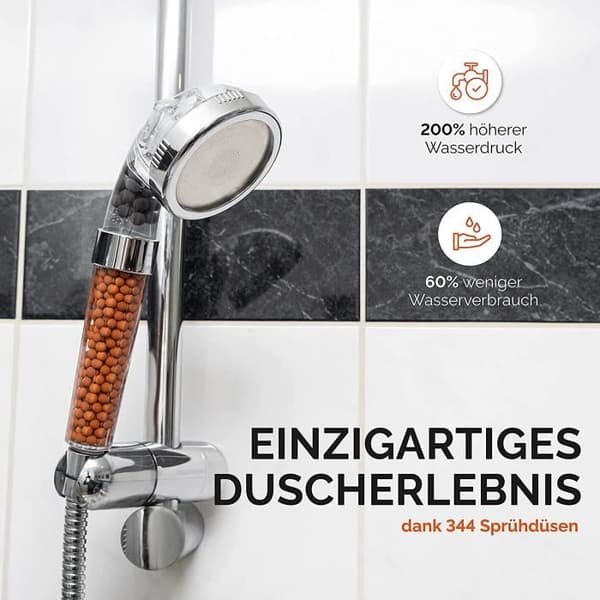 MAVURA regnduschhuvud » Handdusch tryckvattenbesparande duschmunstycke Lonic Filtration Duschhuvud Pomm