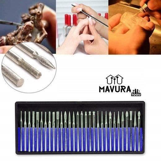 Diamantborrset - MAVURA - 30 delar - Diamantbelagd - Universal - Förvaringslåda