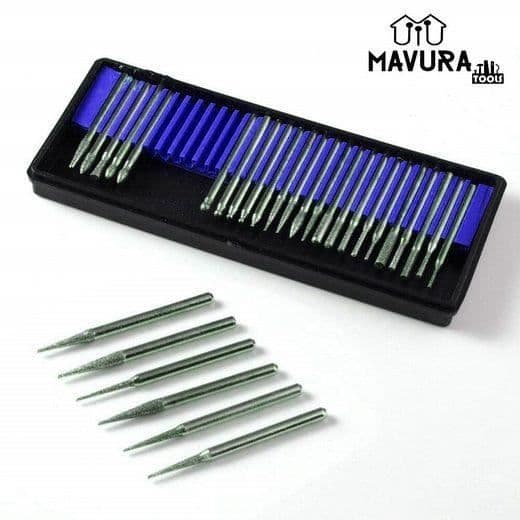 Diamantborrset - MAVURA - 30 delar - Diamantbelagd - Universal - Förvaringslåda
