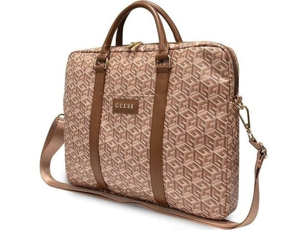 Torba Guess do notebooka 16 cali GCube Stripes beżowa (GUE002884)