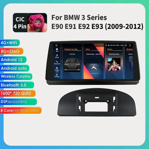 Android-bilstereo, 10,33-tums skärm, Carplay-integration, E60 09-10 8-256G CIC