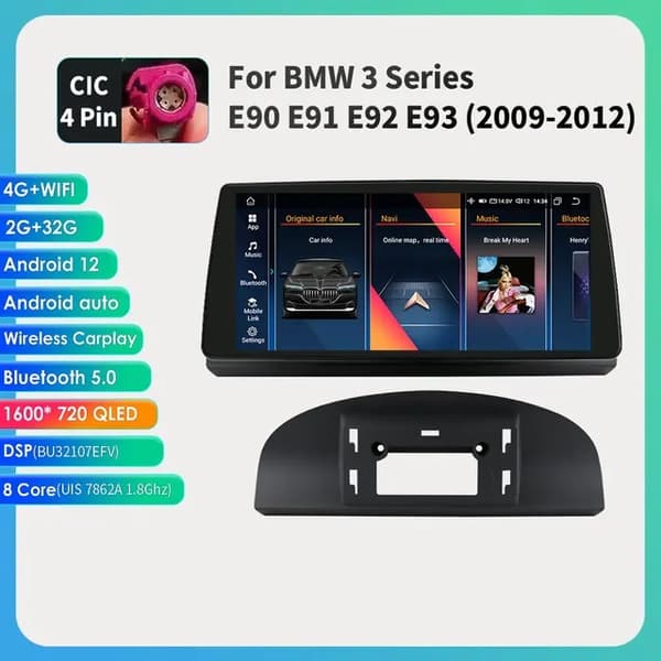 Android-autoradio, 10,33 tuuman näyttö, Carplay-integrointi, E60 09-10 8-256G CIC