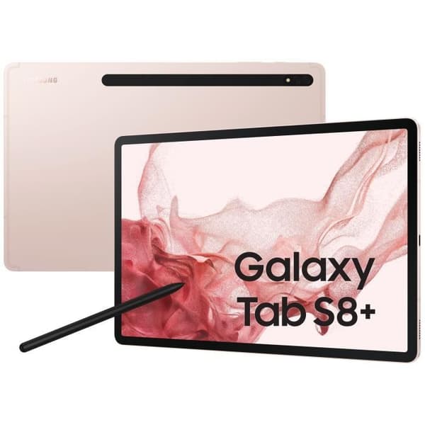 Samsung Galaxy Tab S8+ 5G SM-X806B LTE 128 GB 31,5 cm (12,4") Qualcomm Snapdragon 8 GB Wi-Fi 6 (802.11ax) Android 12 Rosa guld Pink gold