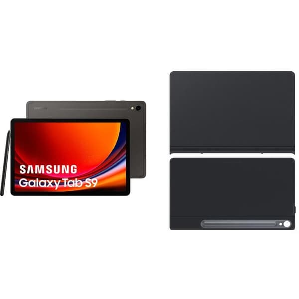 Samsung Galaxy Tab S9 11" Wifi 128 GB Touchscreen Tablet Pack Antracit + Smart Book Cover