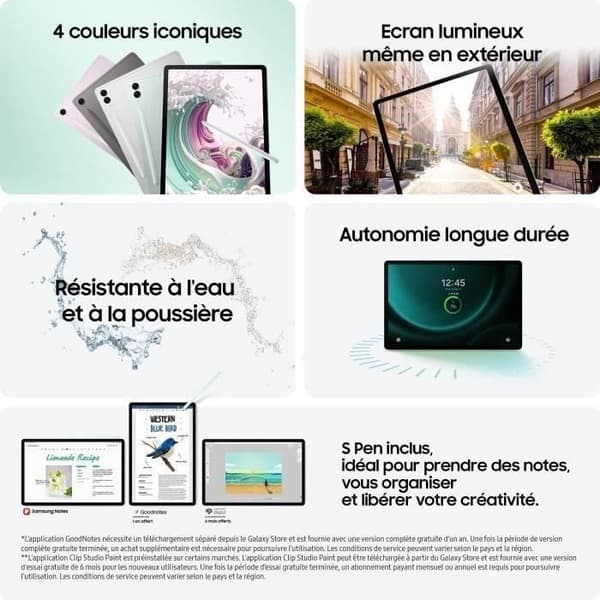 Samsung Galaxy Tab S9 FE+ WiFi 256GB Touchscreen Tablet Antracit - S Pen ingår