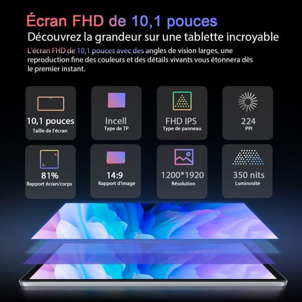 Blackview Tab 13 Pro Touch Tablet Android 13 10,1" 16GB+128GB-SD 1TB 7680mAh(18W) 13MP+8MP 4G, WiFi, Dual SIM Grå med K1-tangentbord