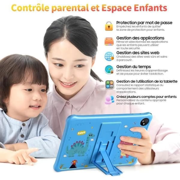 Blackview Tab 30 Kids Touch Tablet för barn Android 13GB 10.1" 6+64GB-SD 128GB 5100mAh Educational with Children's Watch Z10 Blue