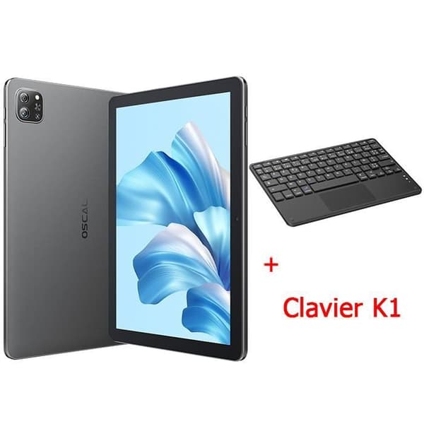 Oscal Pad 60 Pekskärmsplatta 10,1 tum HD+ Quad core Android 12 5GB+64GB-SD 1TB 6580mAh 2,4G WiFi Svart Med Tangentbord K1