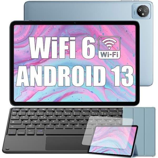 Blackview Tab 30 WiFi Touch Tablet 10,1" HD+ IPS Android 13GB WiFi 6, RAM 6GB ROM 64GB-SD 128TB 5100mAh Blå Med K1-tangentbord