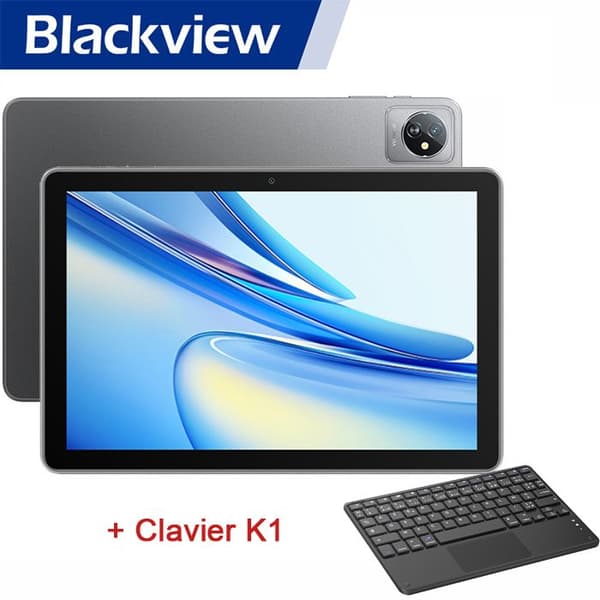Blackview Tab 70 WiFi Touch Tablet 10,1" 8GB+64GB-1TB 2,4G+5G WiFi6 6580mAh Android 13 Grå med K1-tangentbord