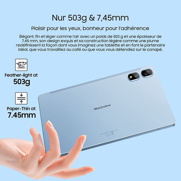 Blackview Tab 16 Pro Touch Tablet 10,95" 16GB+256GB-SD 1TB 7700mAh 13MP+8MP Android 14 Dual SIM Lila Med Airbuds 8 Svart