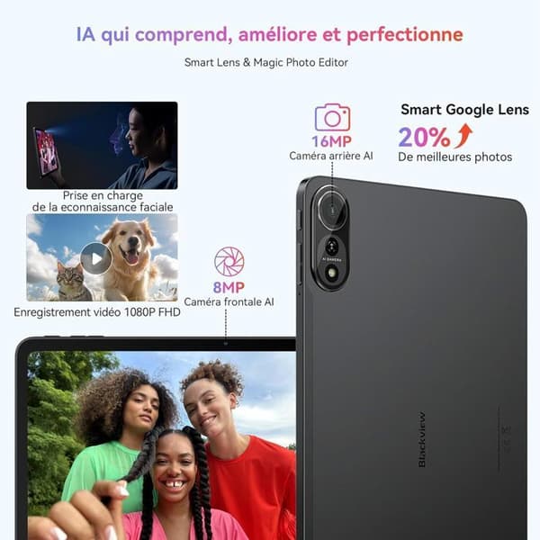 Blackview x Gemini AI 2.0 MEGA 2 WiFi Tablå 12" 90Hz, RAM 36 Go ROM 256 Go/SD 2 To, Android 15 WiFi 6, 9000mAh PC 2.0 - Grön