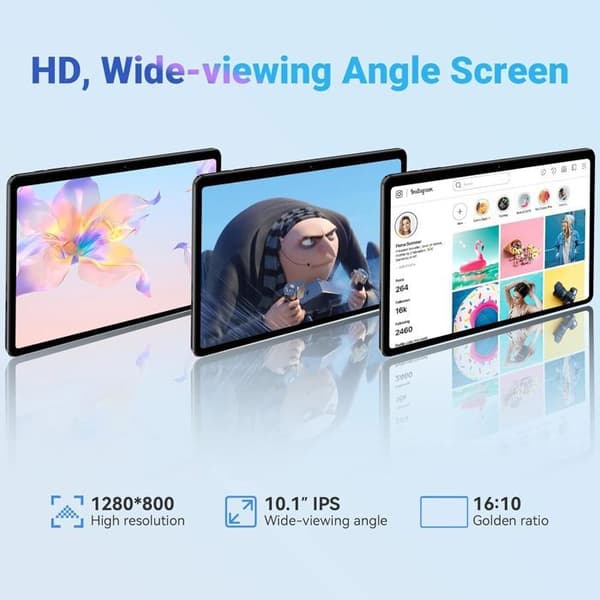 Blackview Tab 70 WiFi Tablå Touch 10.1 tum HD+ IPS Android 13 2.4G+5G WiFi 6, RAM 8 GB ROM 64 GB/SD 1 TB 6580mAh - Grå