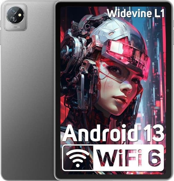 Blackview Tab 70 WiFi Tablå Touch 10.1 tum HD+ IPS Android 13 2.4G+5G WiFi 6, RAM 8 GB ROM 64 GB/SD 1 TB 6580mAh - Grå