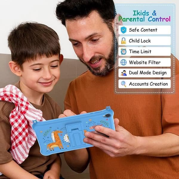 BLACKVIEW Tab 50 barnsurfplatta 8" HD 6GB+64GB-SD 1TB 5580mAh Wifi Android 13 Parental Control Ögonskydd - Blå