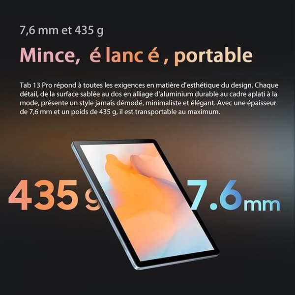 Blackview Tab 13 Pro Android 13 Touch Tablet 10,1" 16GB+128GB-SD 1TB 7680mAh(18W) 13MP+8MP 4G, WiFi, Dual SIM Tablet PC - Blå
