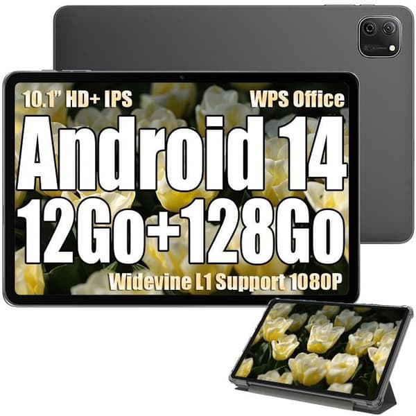 Oscal Pad 70 WiFi Touch Tablet 10,1" HD+ IPS Android 14 2,4G+5G WiFi 6, RAM 12 GB ROM 128 GB-SD 1 TB 8MP+13MP 6580mAh - Grå