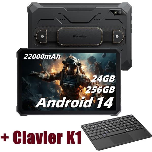 Blackview Active 8 Pro splittrad surfplatta 10,36" 2,4K FHD+ 16GB+256GB 22000mAh(33W) G99 48MP+16MP Android 13 Svart med K1-tangentbord