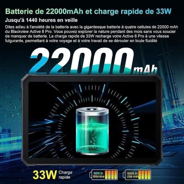 Blackview Active 8 Pro Unbreakable Tablet 10,36" 2,4K FHD+ 16GB+256GB(SD 1TB) 22000mAh(33W) G99 48MP+16MP Android 13 Orange +Stylus