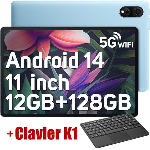 Blackview Tab 90 WiFi Touch Tablet 10,9" HD+ IPS Android 14 2,4G+5G WiFi, 12GB + 128GB-SD 2TB 8200mAh Blå Med K1-tangentbord