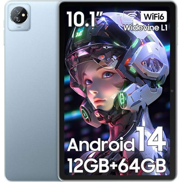 Blackview Tab 70 WiFi Touchscreen Tablet 10.1 tum HD+ IPS Android 13 2.4G+5G WiFi 6, RAM 8 GB ROM 64 GB-SD 1 TB 6580mAh - Blå