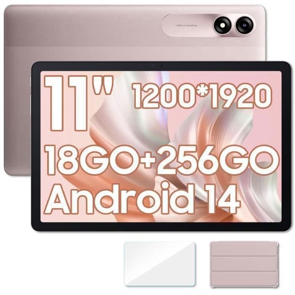 Blackview Tab 9 WiFi Touch Tablet 10,95" 1200*1920 1080P FHD Android 14 18GB+256GB-SD 1TB 8200mAh Widevine L1 PC Mode WPS - Rosa
