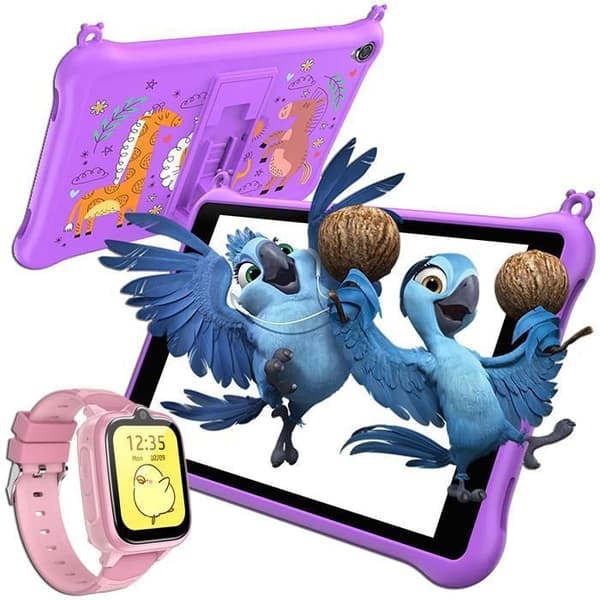 BLACKVIEW Tab 50 barnsurfplatta 8" HD 6GB+64GB-SD 1TB 5580mAh Android 13 Wifi Föräldrakontroll med barnklocka Z10 Rosa