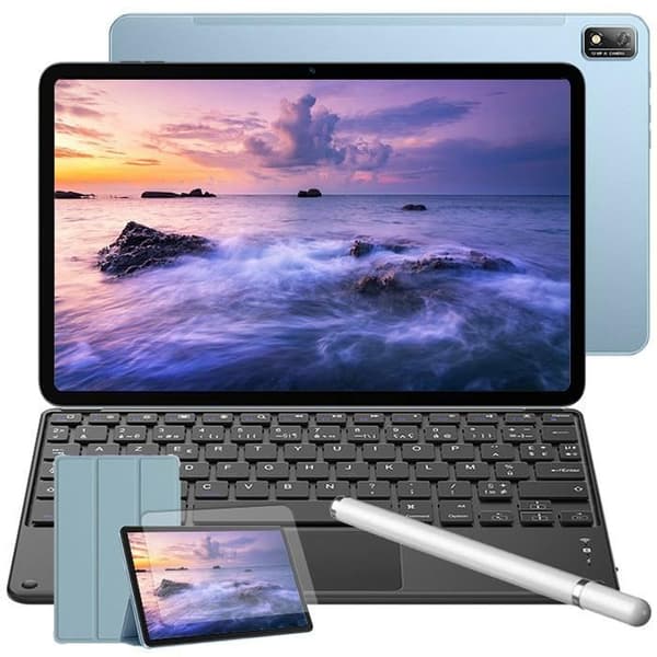 Blackview Tab 16 Pekskärmsplatta 11 tum FHD+ 14GB+256GB-SD 1TB 13MP+8MP 7680mAh Android 12 Dual SIM, Face ID Blå Med K1-tangentbord