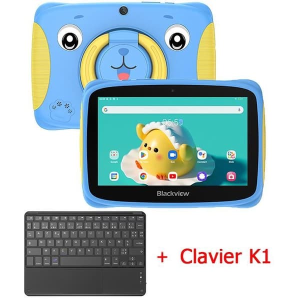 Blackview Tab 3 barnsurfplatta Android 13 7" 60HZ 4GB+32GB-SD 1TB 3280mAh WiFi pedagogisk surfplatta Blå med K1-tangentbord