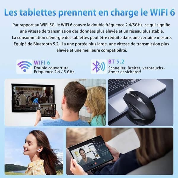 Oscal Pad 50 WiFi Touch Tablet 10,1 tum HD+ IPS Android 13 2,4G+5G WiFi 6, RAM 6GB ROM 64GB/SD 1TB 5100mAh - Blå