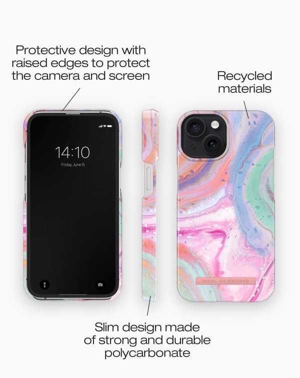 Printed Case iPhone 15 Pastel Marble