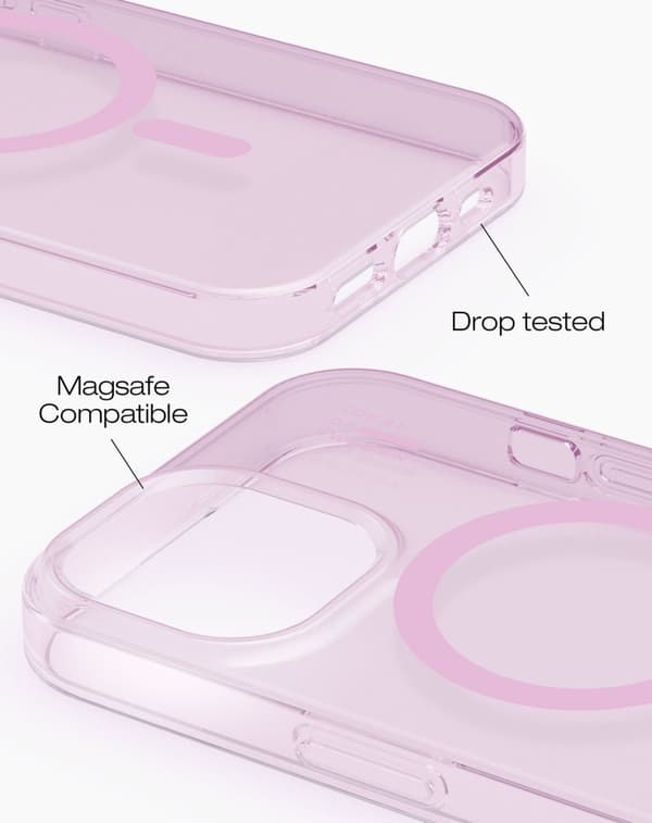 Clear Case MagSafe iPhone 13 / 14 / 15 / 16e Light Pink