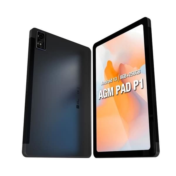 AGM PAD P1 Touch Tablet, Android 13 vattentät surfplatta 10,36 tum, 8GB+256GB/2TB, Helio G99, 4G LTE med skyddsöverdrag Grå