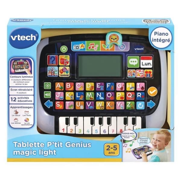 VTECH P'tit Genius Magic Light pedagogisk surfplatta för barn från 2 år och uppåt - Svart/Blå - Blandat