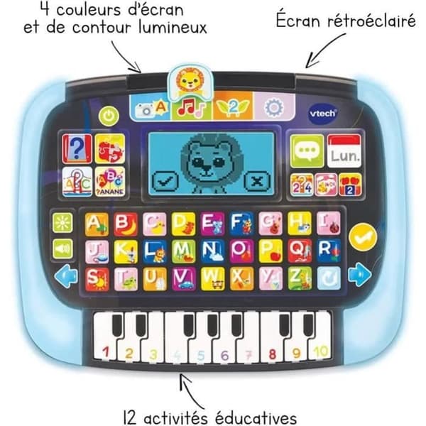 VTECH P'tit Genius Magic Light pedagogisk surfplatta för barn från 2 år och uppåt - Svart/Blå - Blandat