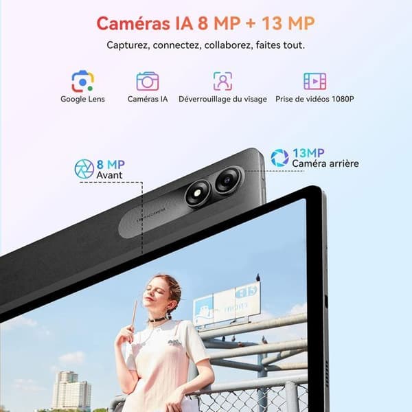 Blackview Tab 90 Touch Tablet 10,92" 1080P FHD Android 14 RAM 24GB ROM 128GB/SD 1TB 8200mAh (10W) PC-läge WPS Dual SIM - Grå