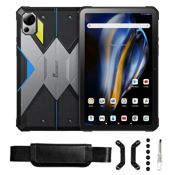 Rugged Tablet, 10,4" 2K-skärm, 22000mAh batteri,EU, Blå Blå