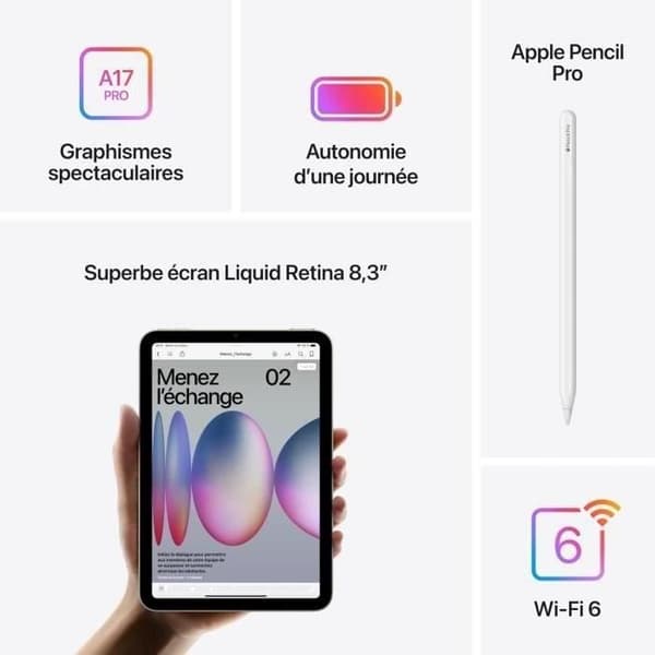 APPLE iPad mini (2024) - 8,3'' - WiFi - 256 GB - Lila