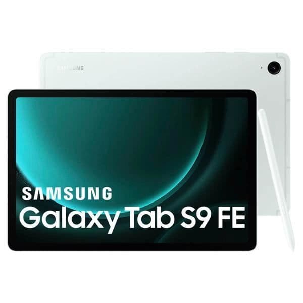 Samsung Galaxy Tab S9 FE En vacker färgdesign The art of tomar notes En magisk S Pen medföljer som standard. Skriv, haha Grön
