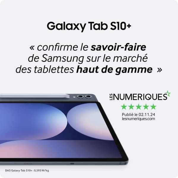 SAMSUNG Galaxy Tab S10+ 12,4" Wifi 256 GB Grå