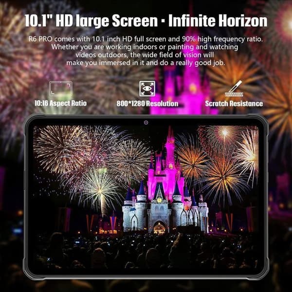 Okrossbar surfplatta - HOTWAV R6 Pro - Android 12 - 15600mAh - 8GB+128GB 16MP Dual SIM 4G Ip68 Vattentät