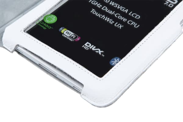 Vitt fodral dedikerat till Samsung Galaxy Tab P3100