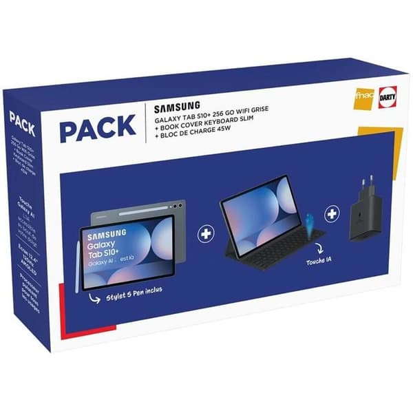Paket Touch Tablet - Samsung - Galaxy Tab S10+ - 12,4" - Wifi - 256 Go - Grå